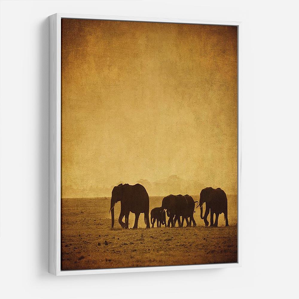 Elephants family amboseli kenya HD Metal Print - Canvas Art Rocks - 7
