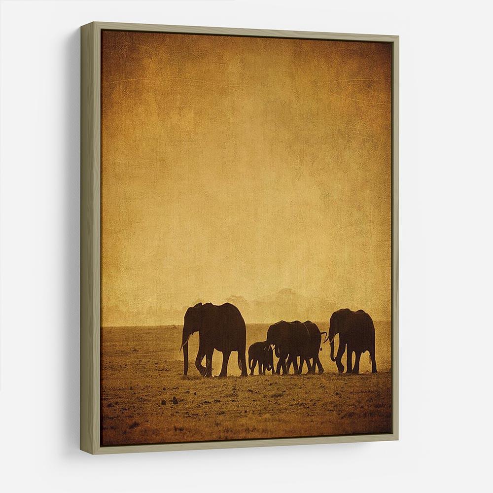 Elephants family amboseli kenya HD Metal Print - Canvas Art Rocks - 8