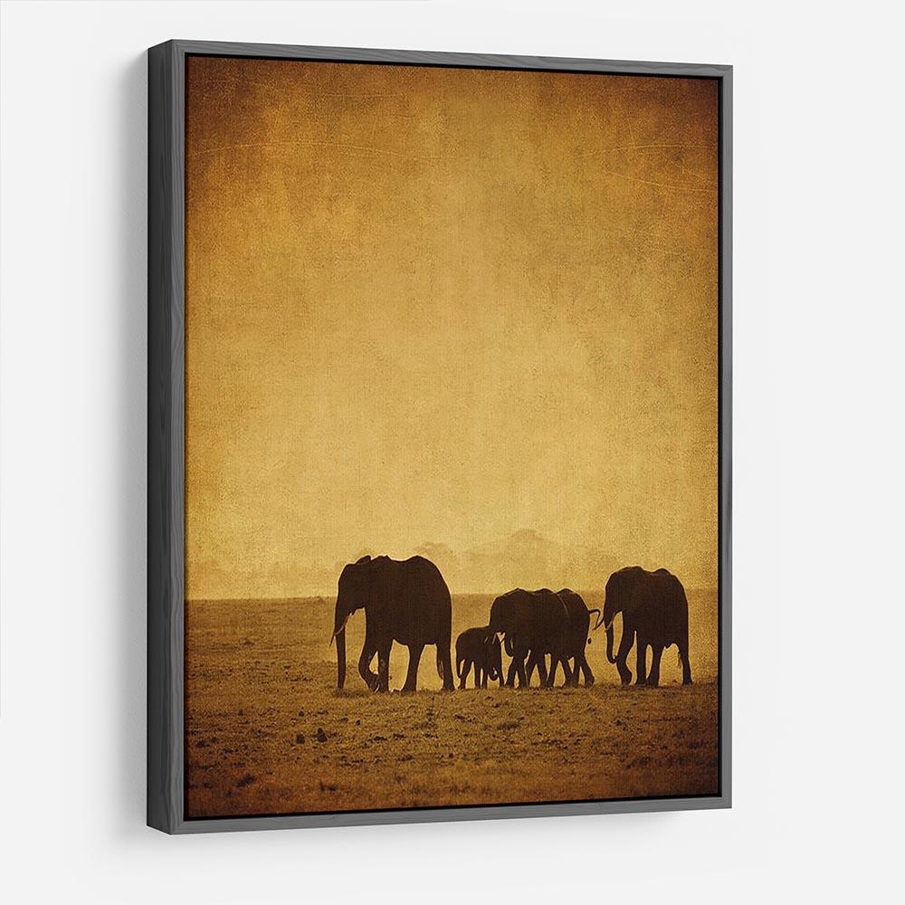 Elephants family amboseli kenya HD Metal Print - Canvas Art Rocks - 9
