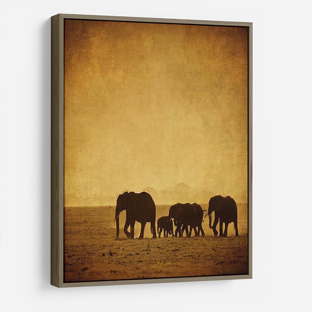 Elephants family amboseli kenya HD Metal Print - Canvas Art Rocks - 10