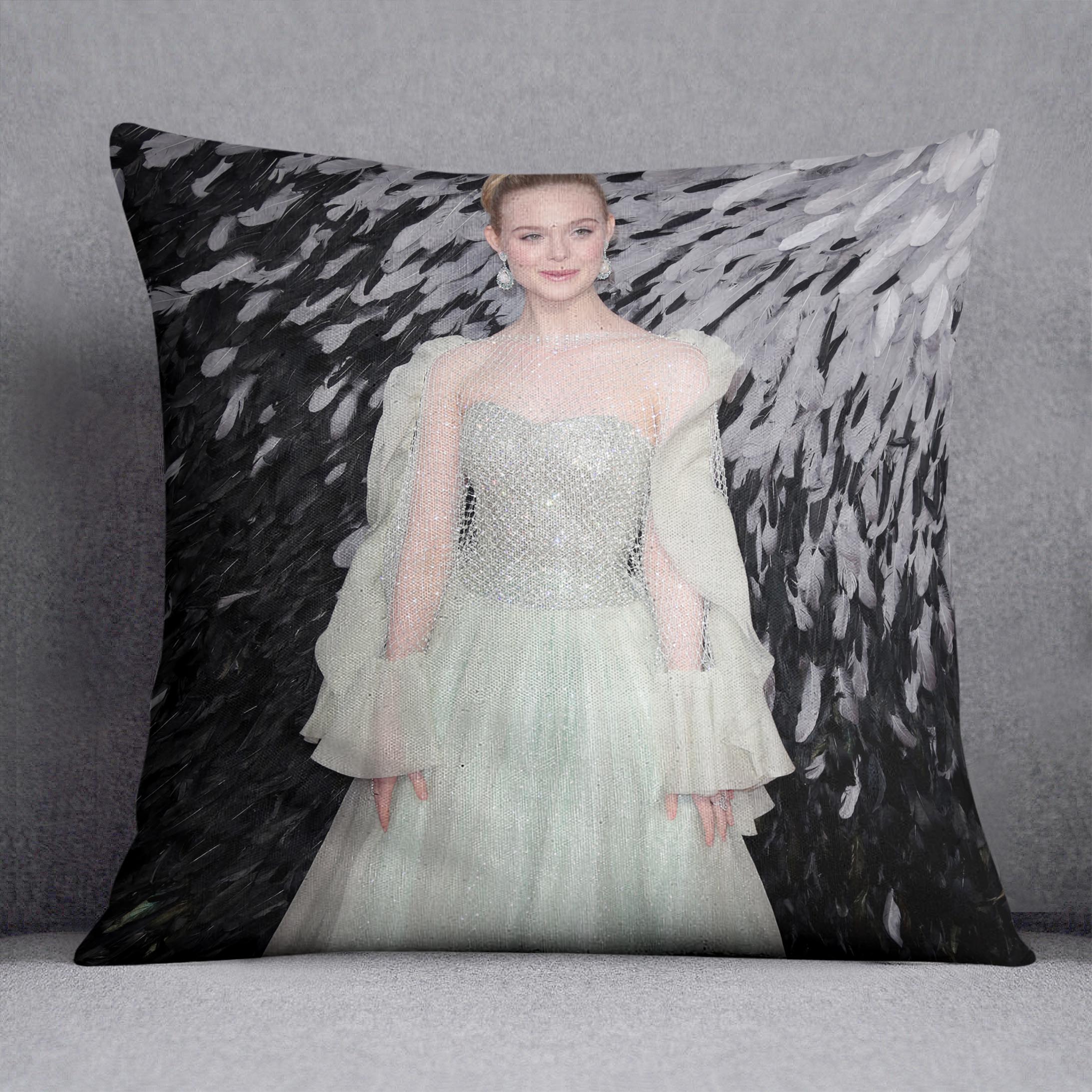 Elle Fanning Cushion - Canvas Art Rocks - 1