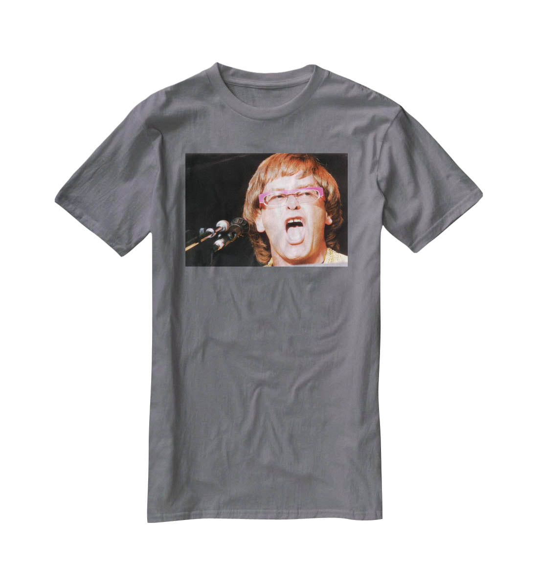 Elton John singing T-Shirt - Canvas Art Rocks - 3