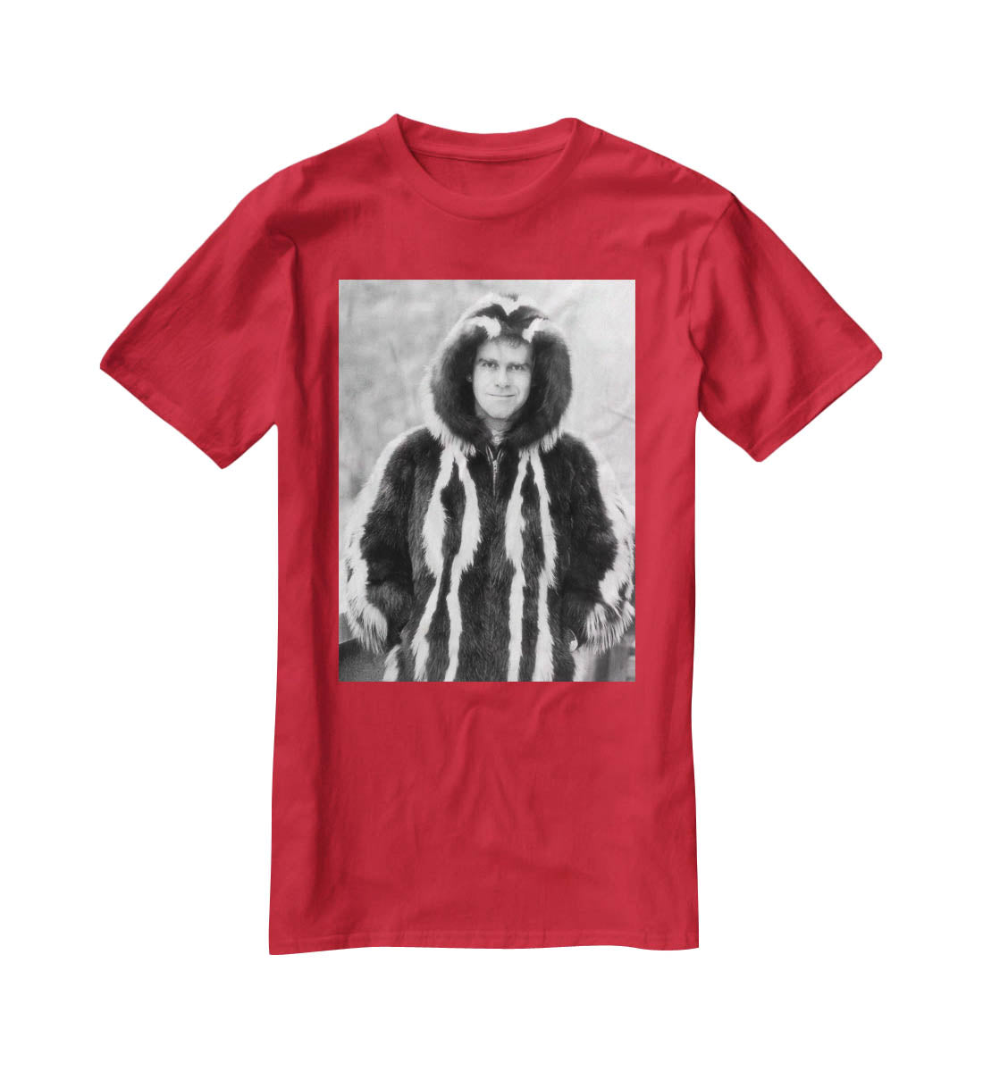 Elton in furs T-Shirt - Canvas Art Rocks - 4