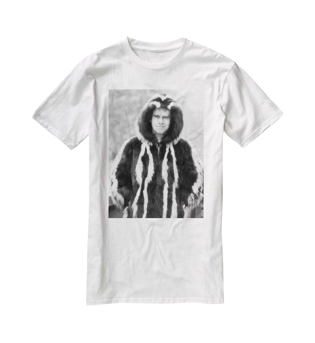 Elton in furs T-Shirt - Canvas Art Rocks - 5