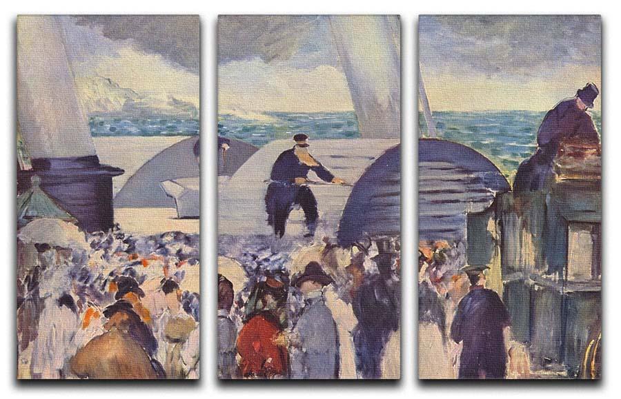 Embarkation after Folkestone by Manet 3 Split Panel Canvas Print - Canvas Art Rocks - 1