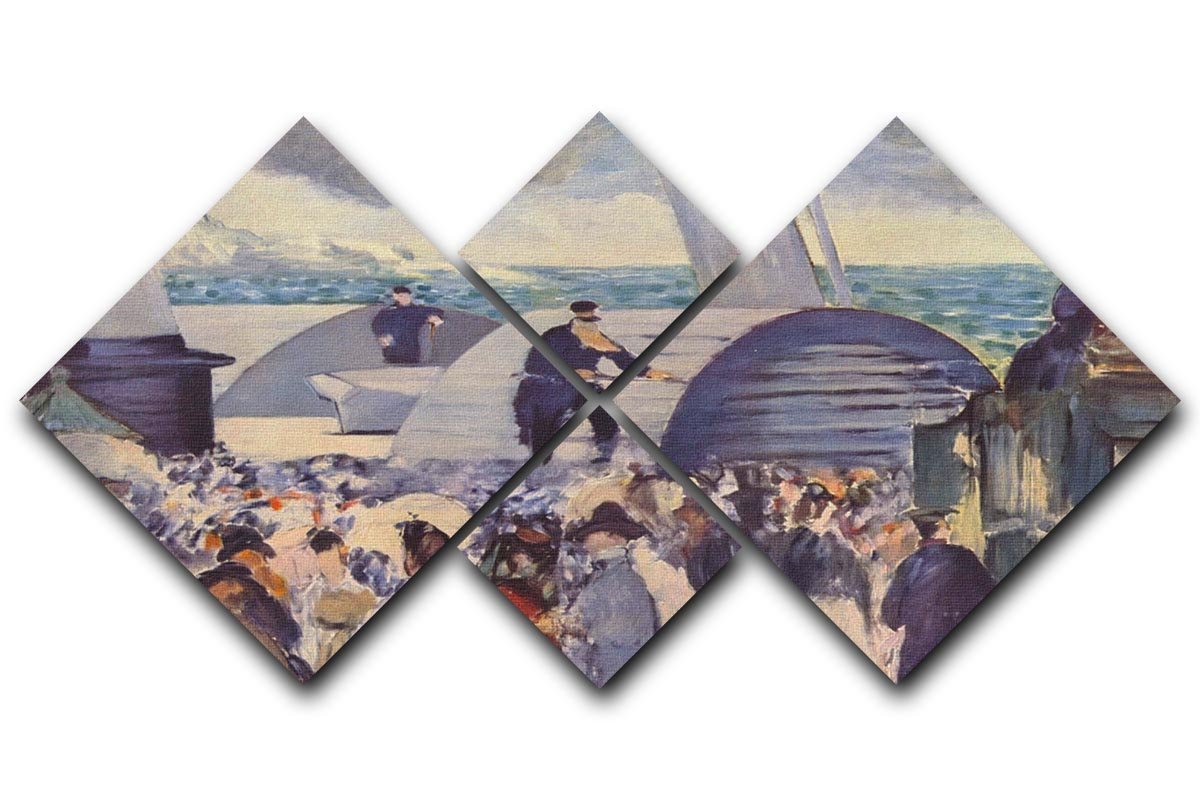 Embarkation after Folkestone by Manet 4 Square Multi Panel Canvas  - Canvas Art Rocks - 1