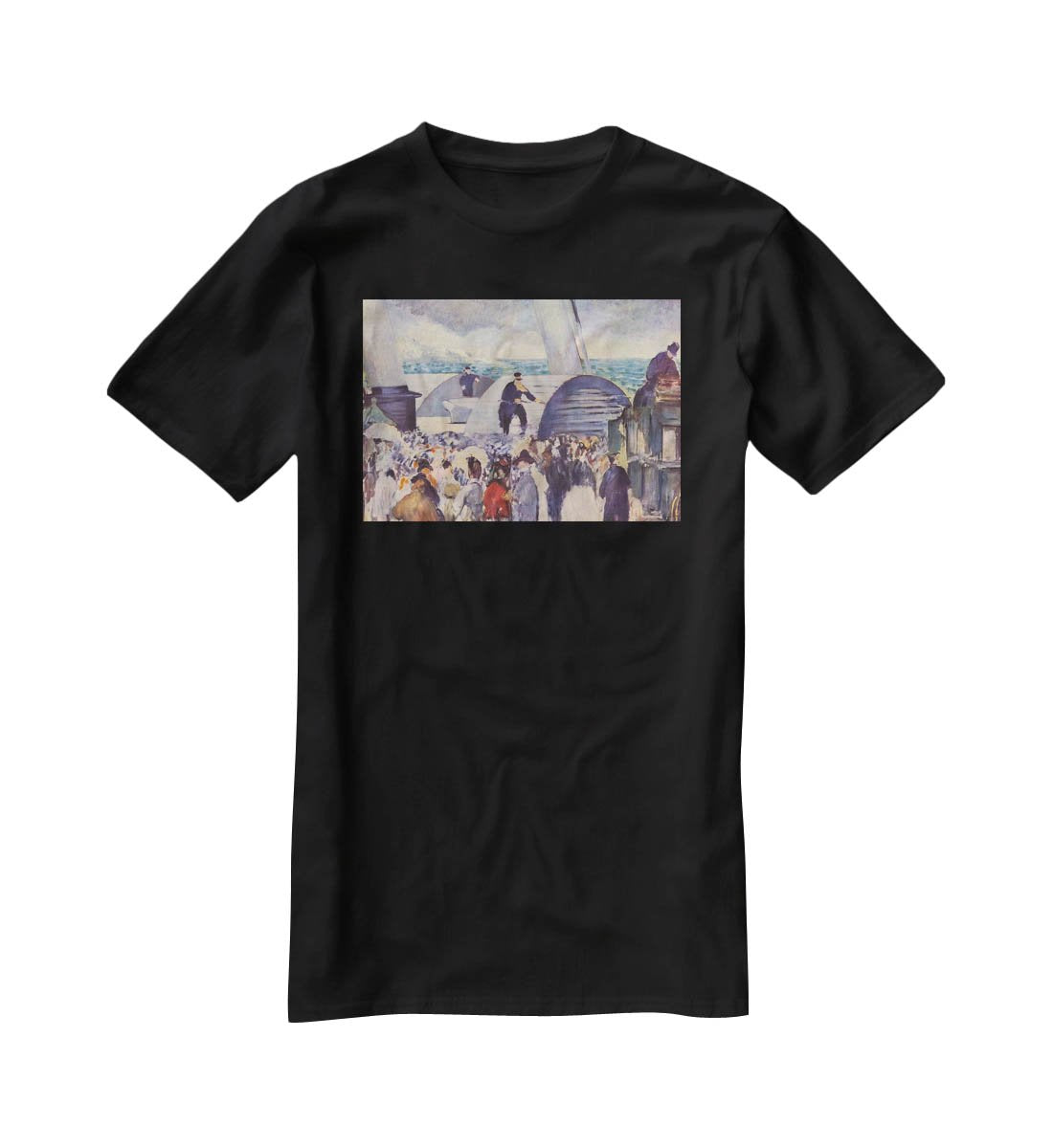 Embarkation after Folkestone by Manet T-Shirt - Canvas Art Rocks - 1