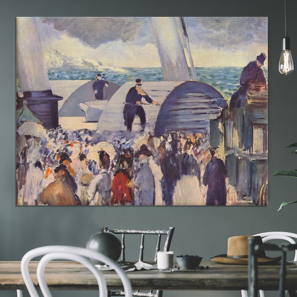 Embarkation after Folkestone by Manet Canvas Print or Poster