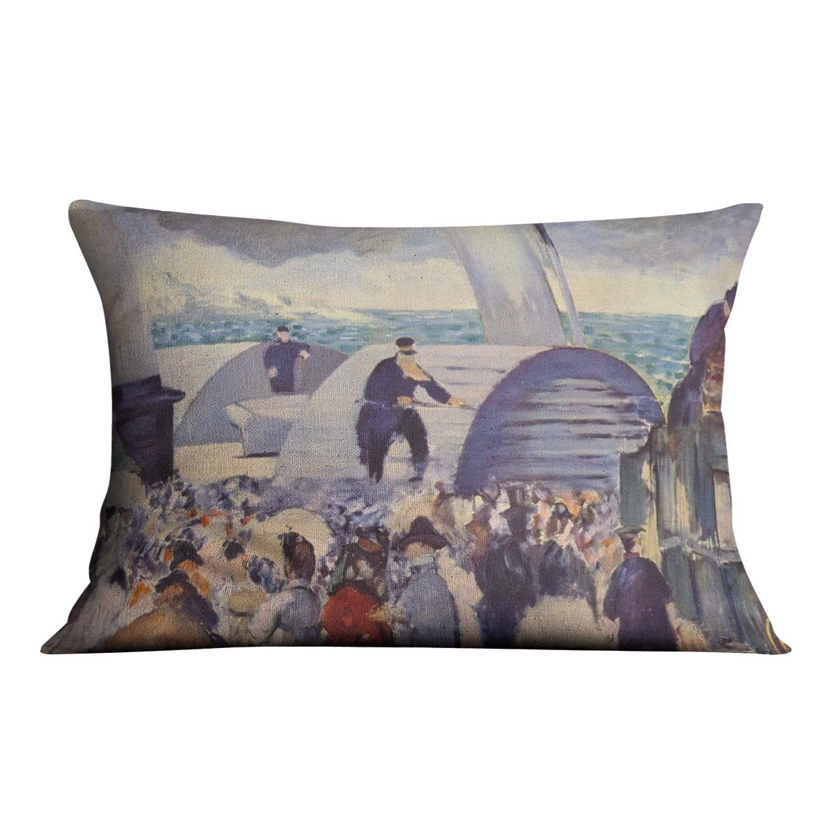 Embarkation after Folkestone by Manet Throw Pillow