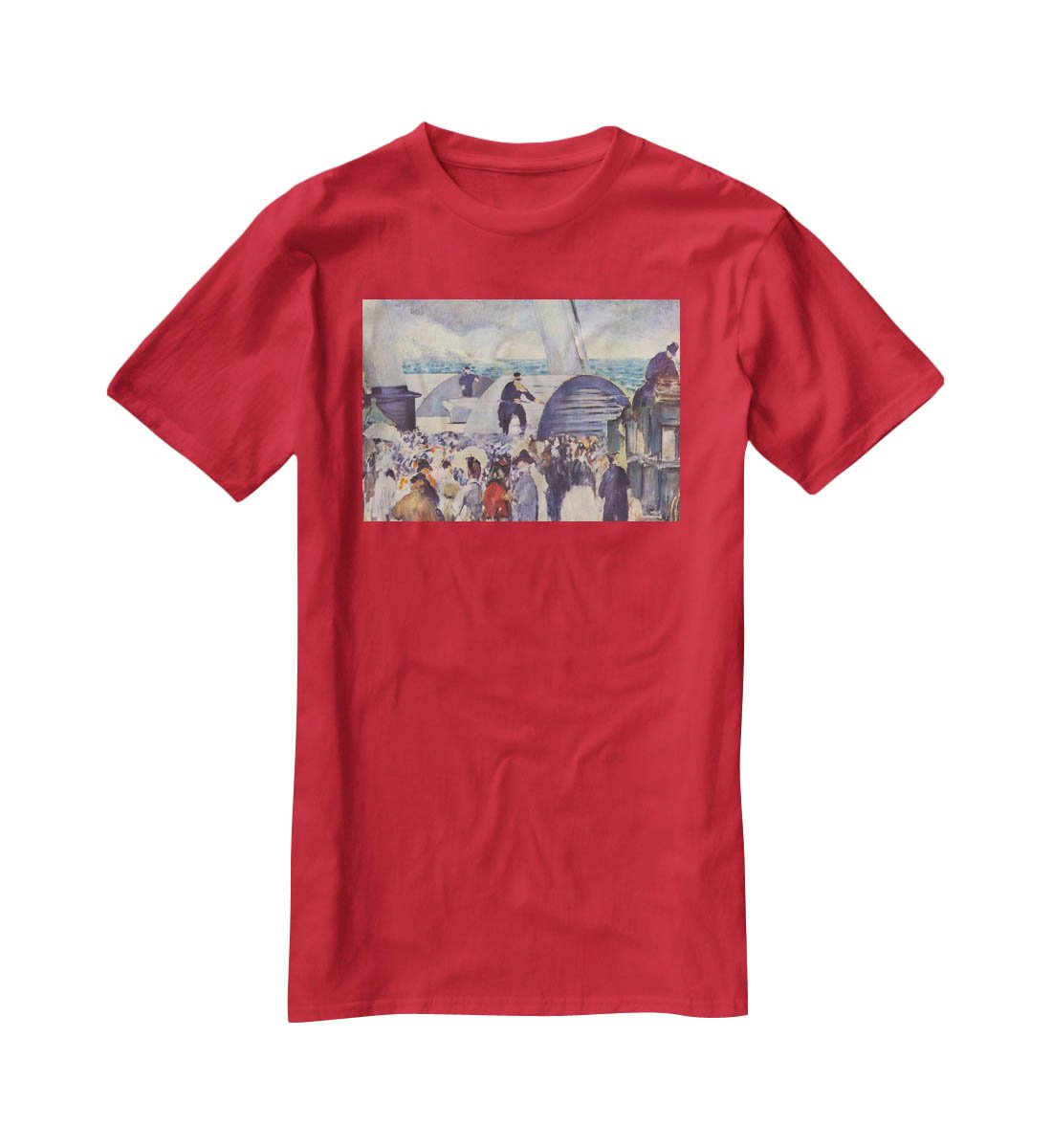 Embarkation after Folkestone by Manet T-Shirt - Canvas Art Rocks - 4