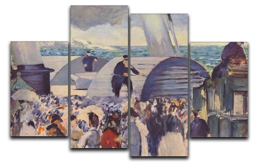 Embarkation of the Folkestone by Manet 4 Split Panel Canvas  - Canvas Art Rocks - 1