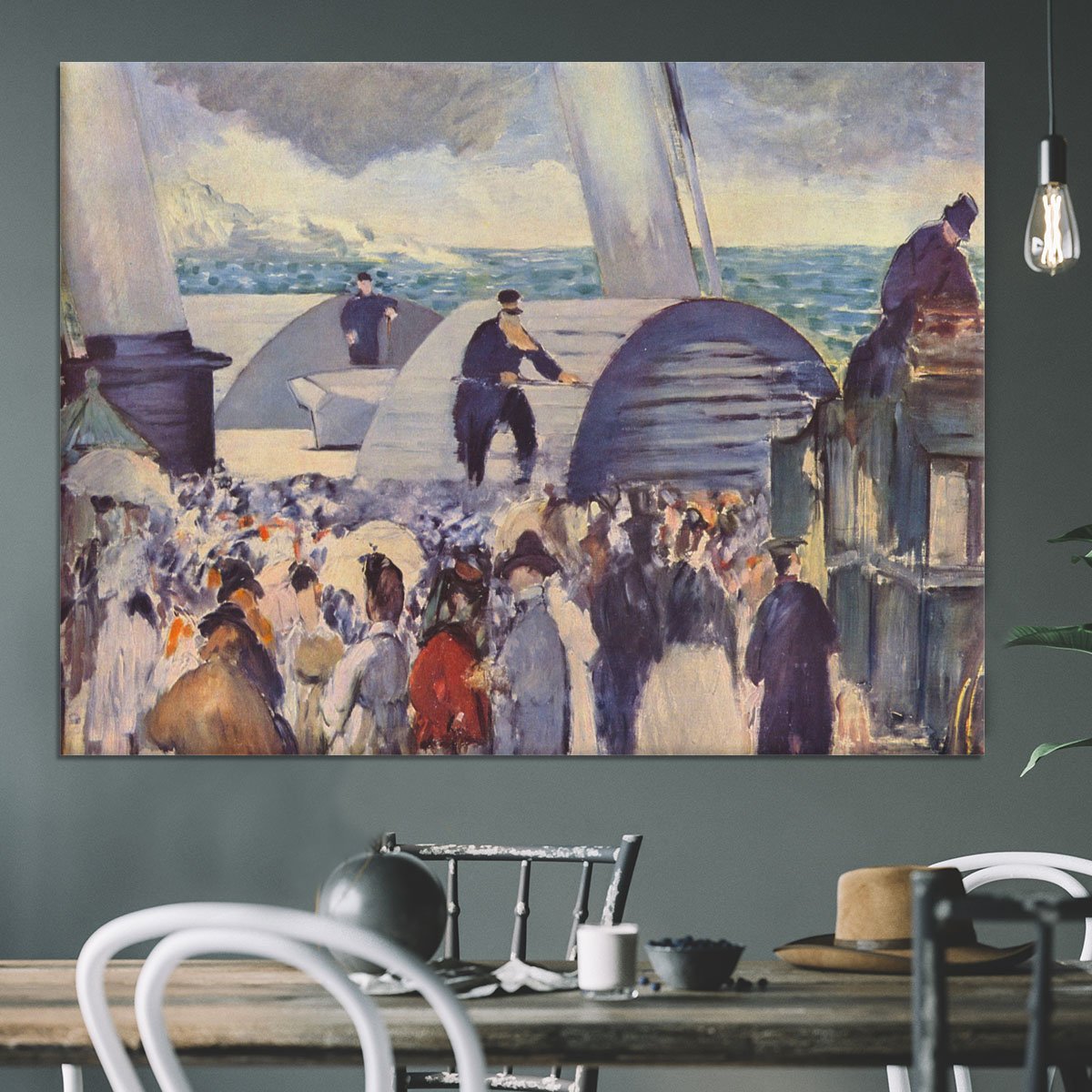 Embarkation of the Folkestone by Manet Canvas Print or Poster