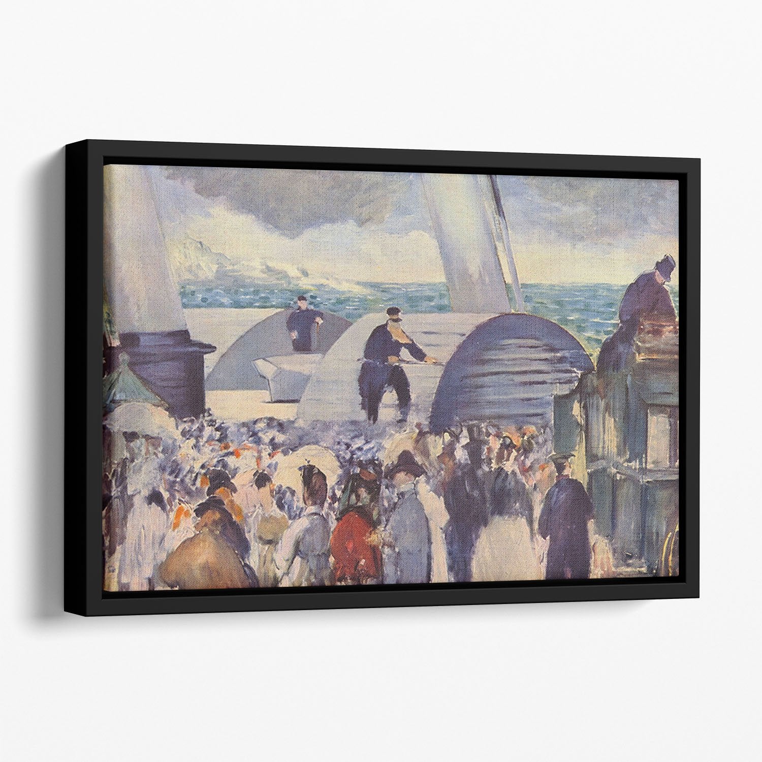Embarkation of the Folkestone by Manet Floating Framed Canvas