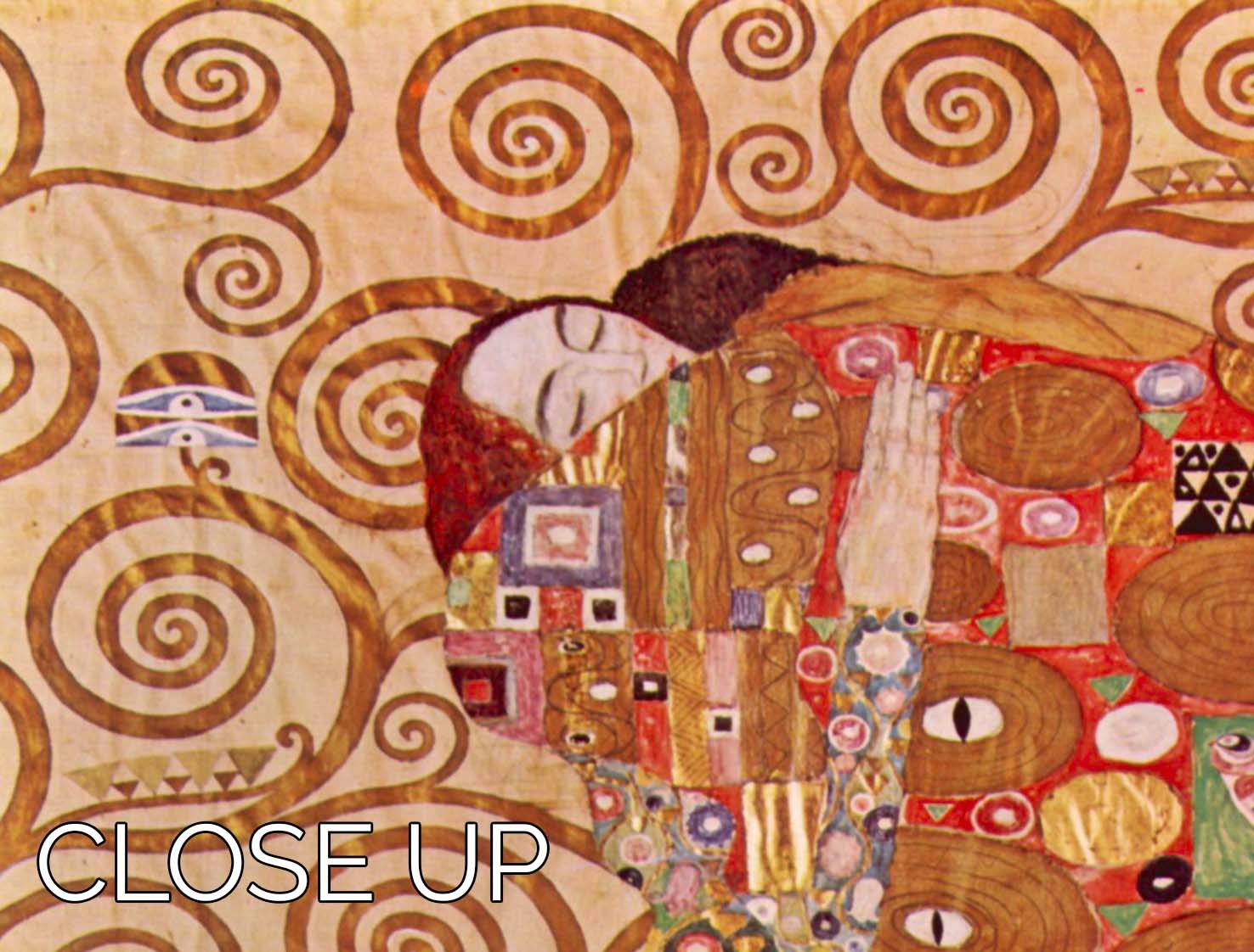 Embrace by Klimt 3 Split Panel Canvas Print - Canvas Art Rocks - 3