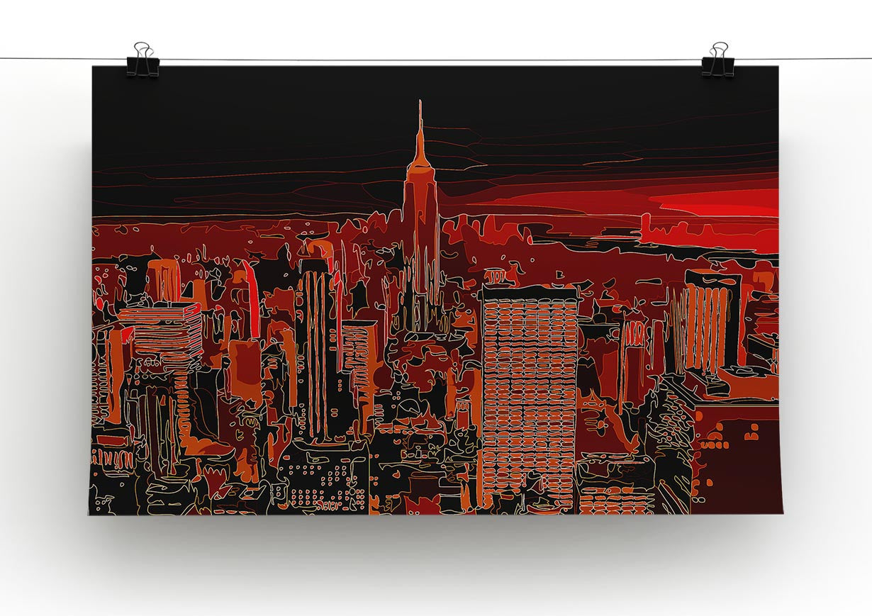 Empire State Building At Night Print - Canvas Art Rocks - 2
