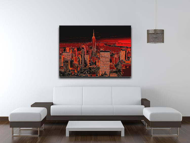 Empire State Building At Night Print - Canvas Art Rocks - 4