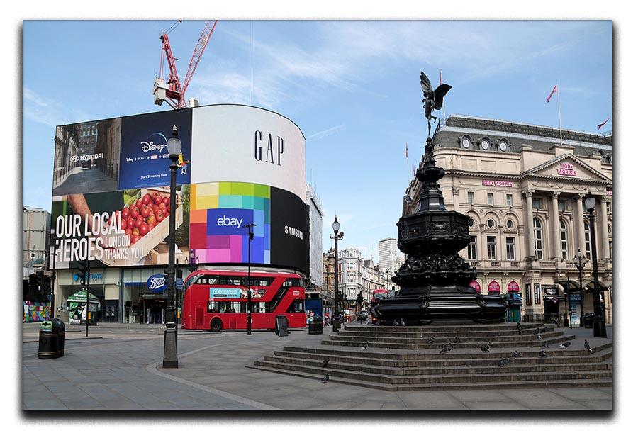 Empty Piccadilly Circus London under Lockdown 2020 Canvas Print or Poster