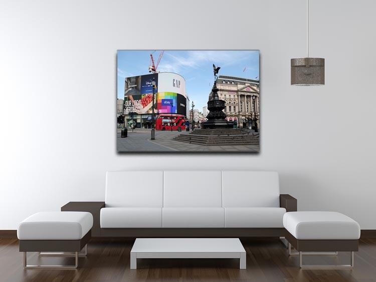 Empty Piccadilly Circus London under Lockdown 2020 Canvas Print or Poster