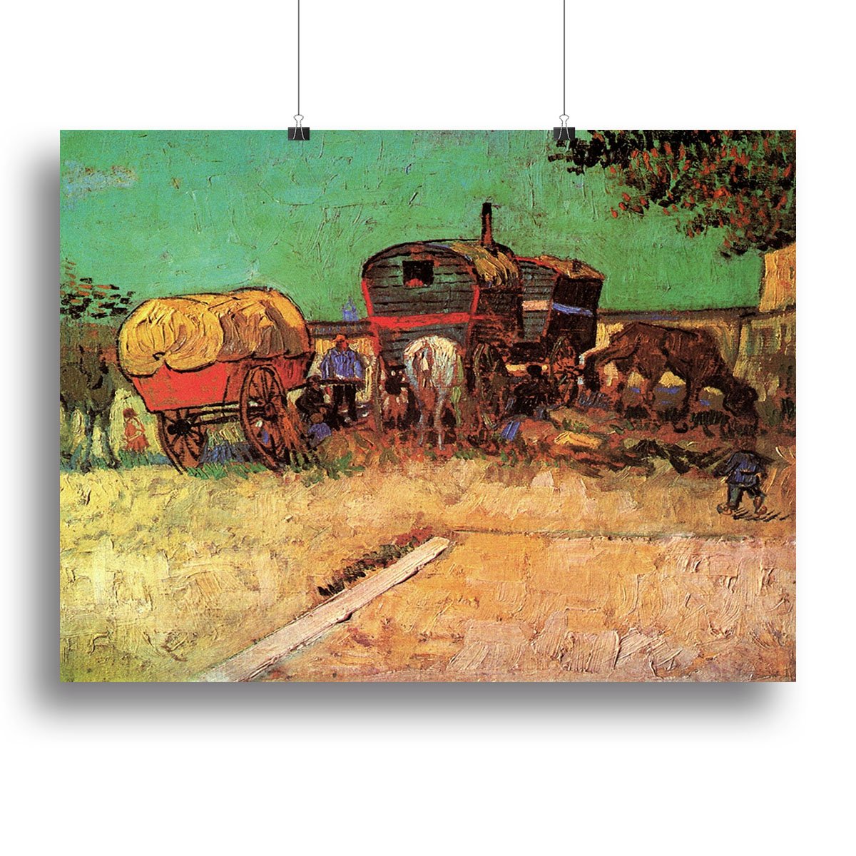 Encampment of Gypsies with Caravans by Van Gogh Canvas Print or Poster
