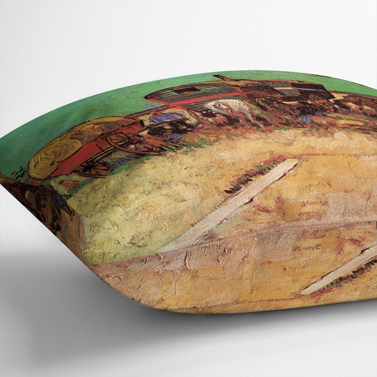 Encampment of Gypsies with Caravans by Van Gogh Cushion