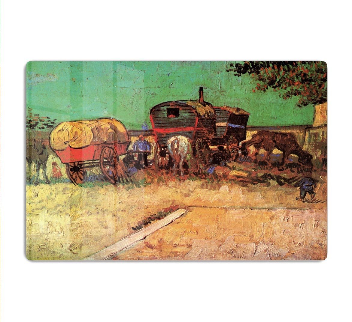 Encampment of Gypsies with Caravans by Van Gogh HD Metal Print