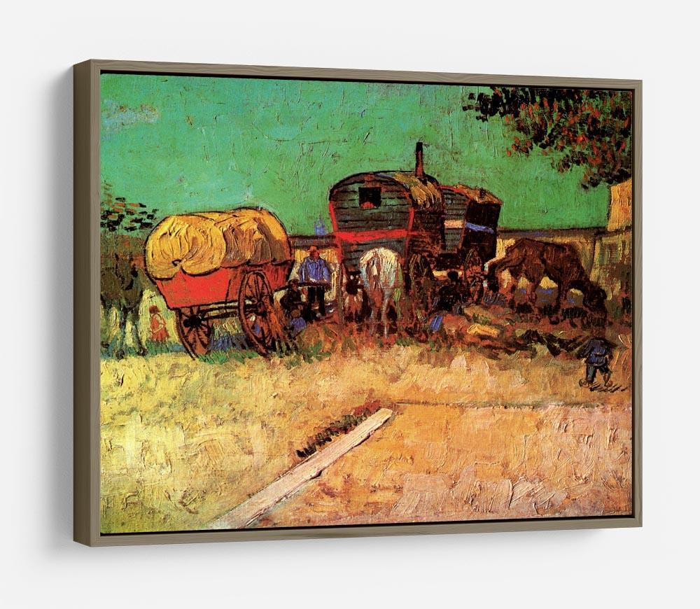 Encampment of Gypsies with Caravans by Van Gogh HD Metal Print