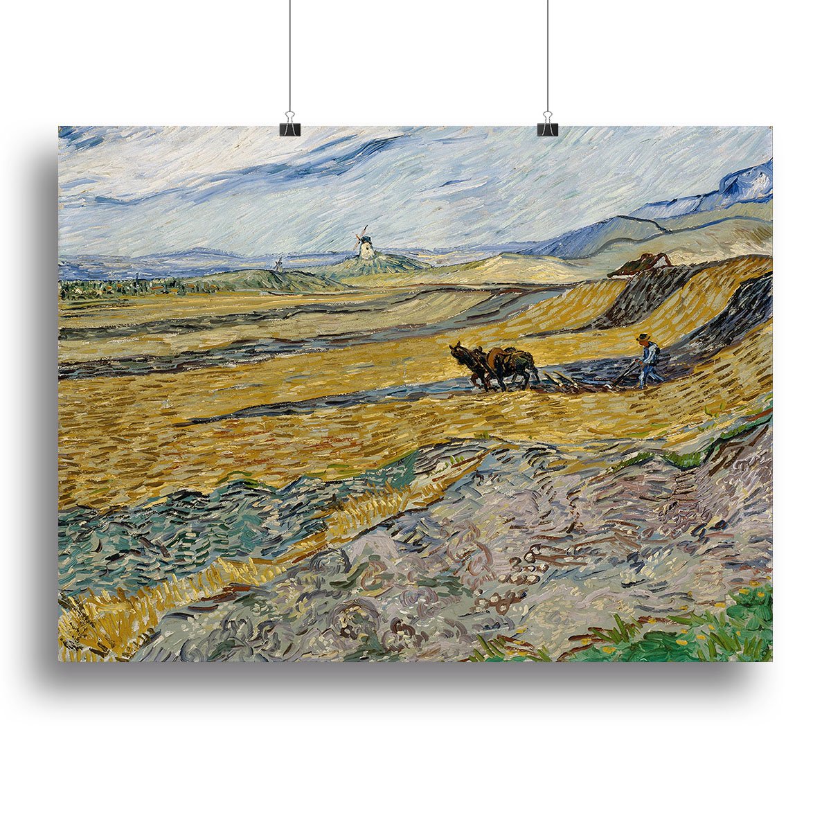 Enclosed Field with Ploughman Canvas Print or Poster