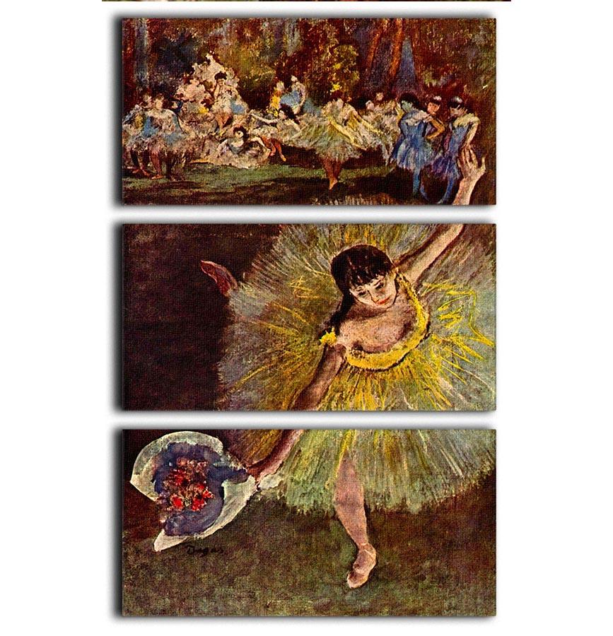 End of the arabesque by Degas 3 Split Panel Canvas Print - Canvas Art Rocks - 1