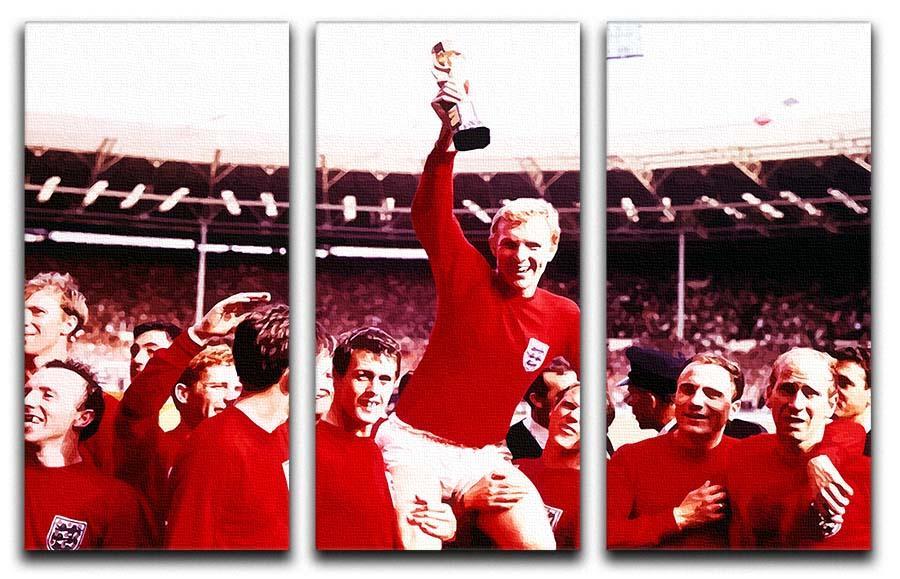 England World Cup 1966 3 Split Panel Canvas Print - Canvas Art Rocks - 1
