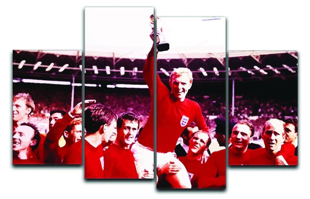England World Cup 1966 4 Split Panel Canvas  - Canvas Art Rocks - 1