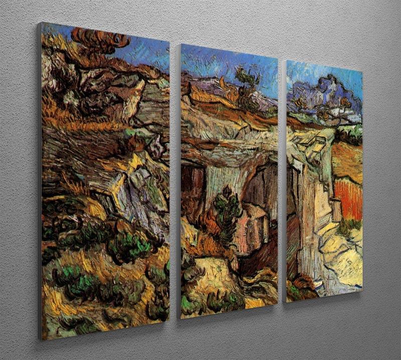 Entrance to a Quarry near Saint-Remy by Van Gogh 3 Split Panel Canvas Print - Canvas Art Rocks - 4