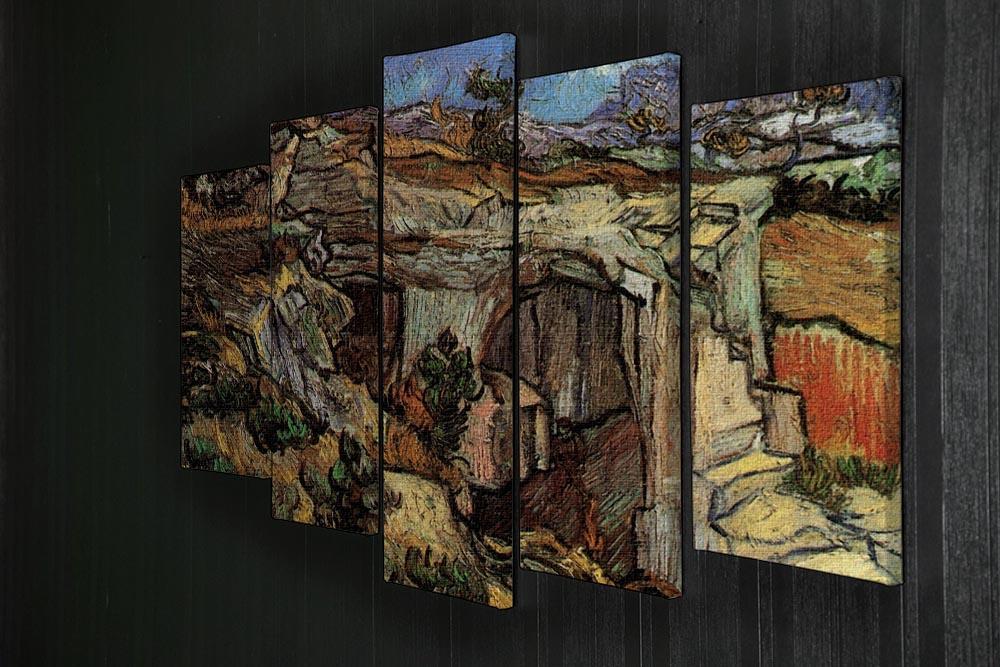 Entrance to a Quarry near Saint-Remy by Van Gogh 5 Split Panel Canvas - Canvas Art Rocks - 2