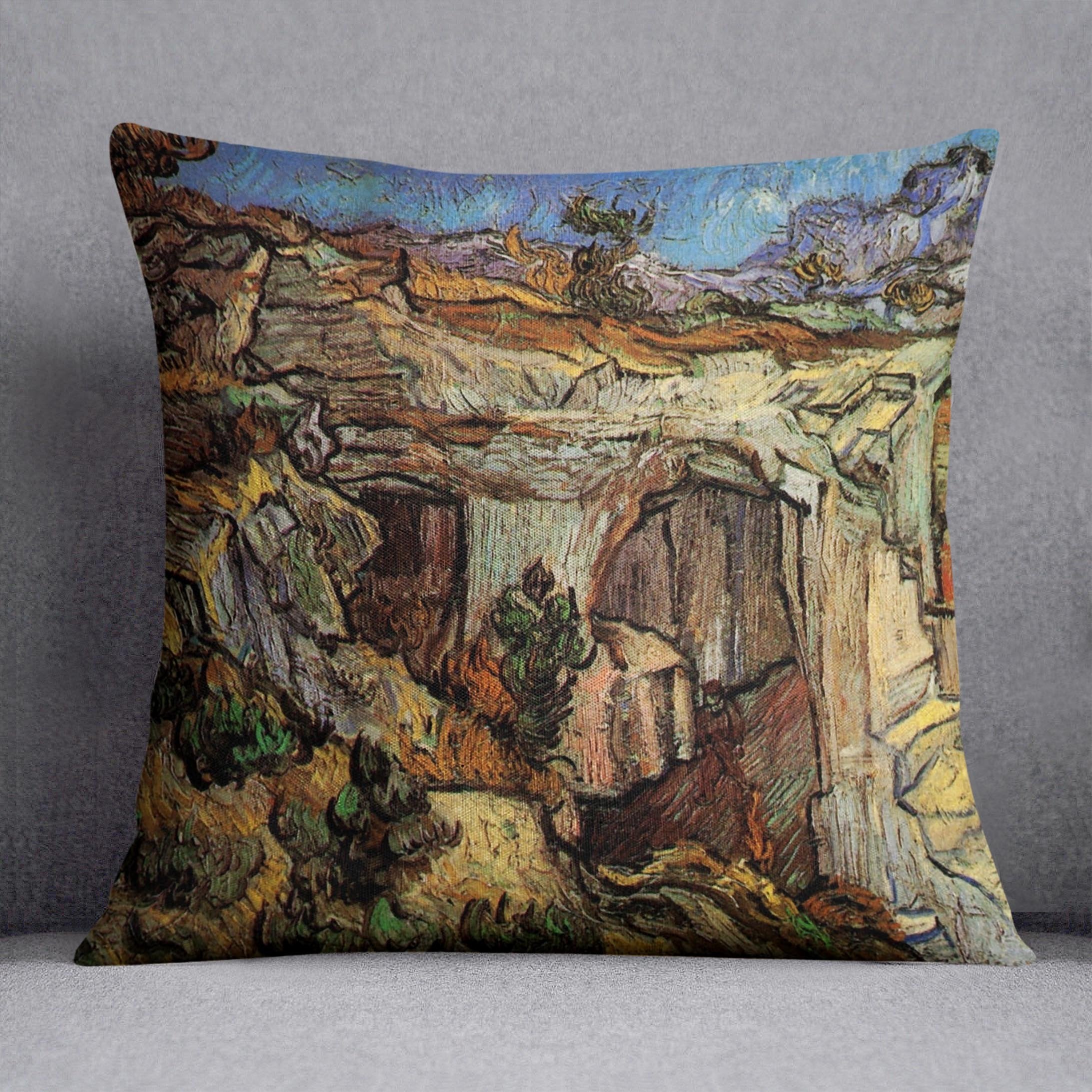 Entrance to a Quarry near Saint-Remy by Van Gogh Throw Pillow