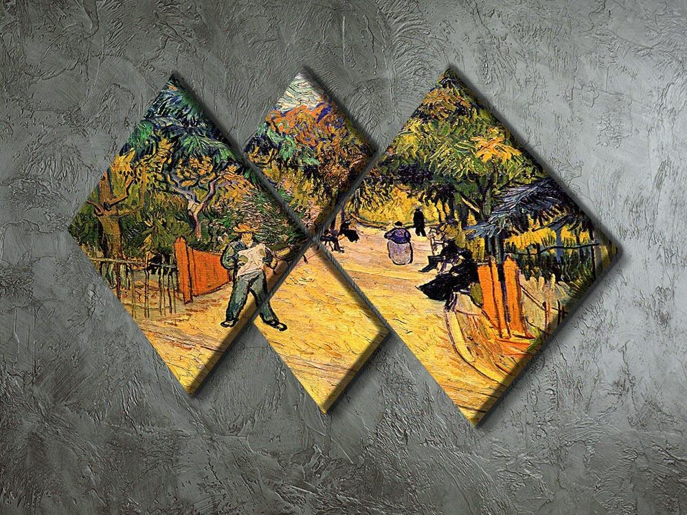 Entrance to the Public Park in Arles by Van Gogh 4 Square Multi Panel Canvas - Canvas Art Rocks - 2