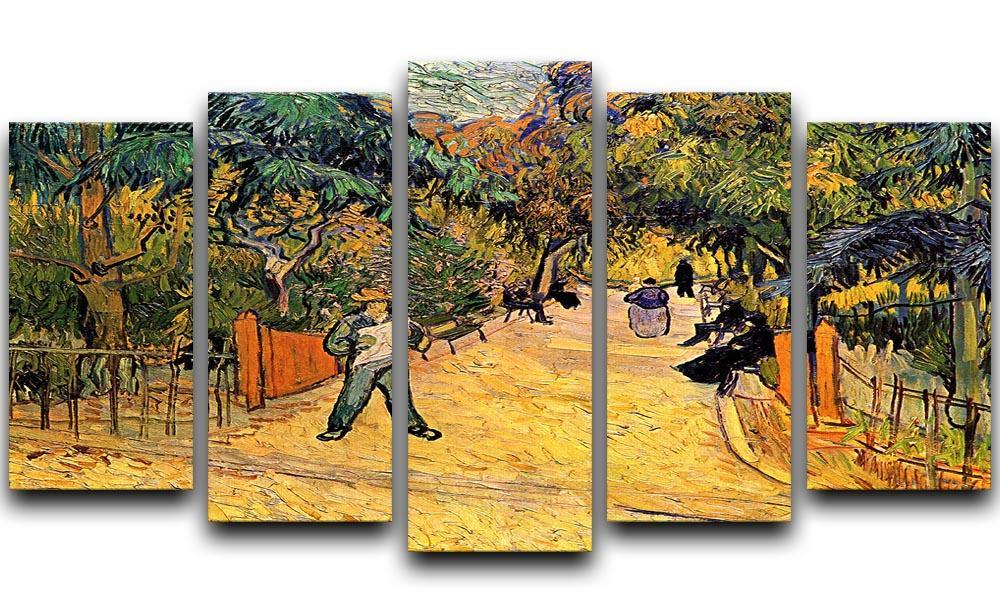 Entrance to the Public Park in Arles by Van Gogh 5 Split Panel Canvas  - Canvas Art Rocks - 1