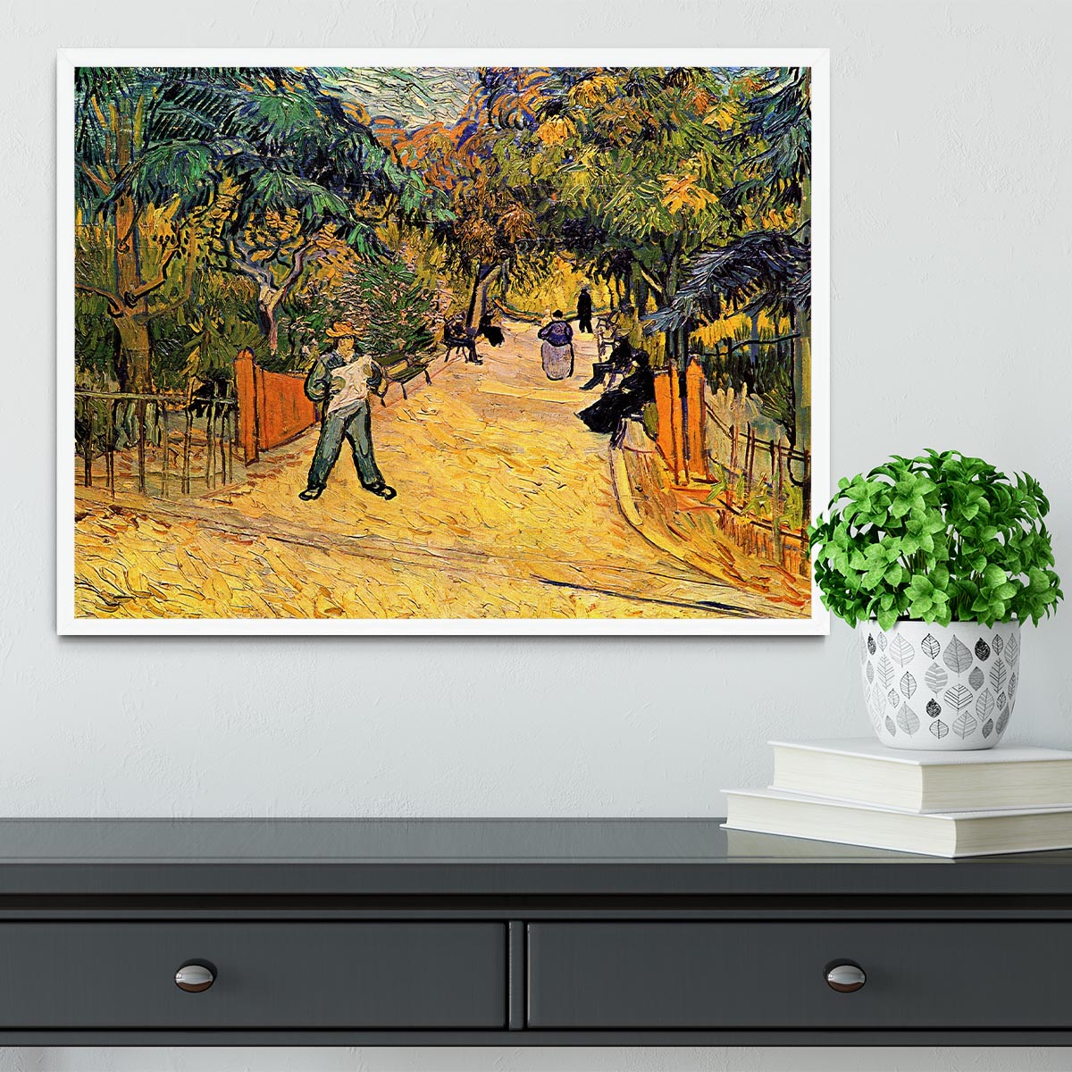 Entrance to the Public Park in Arles by Van Gogh Framed Print - Canvas Art Rocks -6