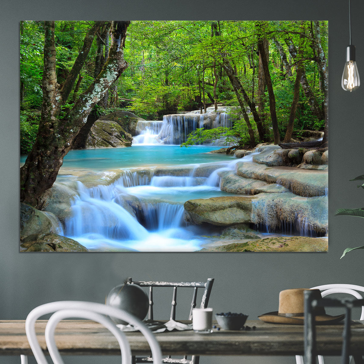 Erawan Waterfall Canvas Print or Poster - Canvas Art Rocks - 3