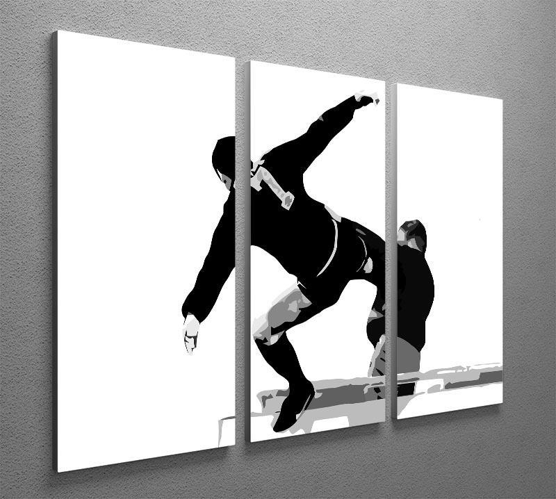 Eric Cantona Kick 3 Split Panel Canvas Print - Canvas Art Rocks - 2