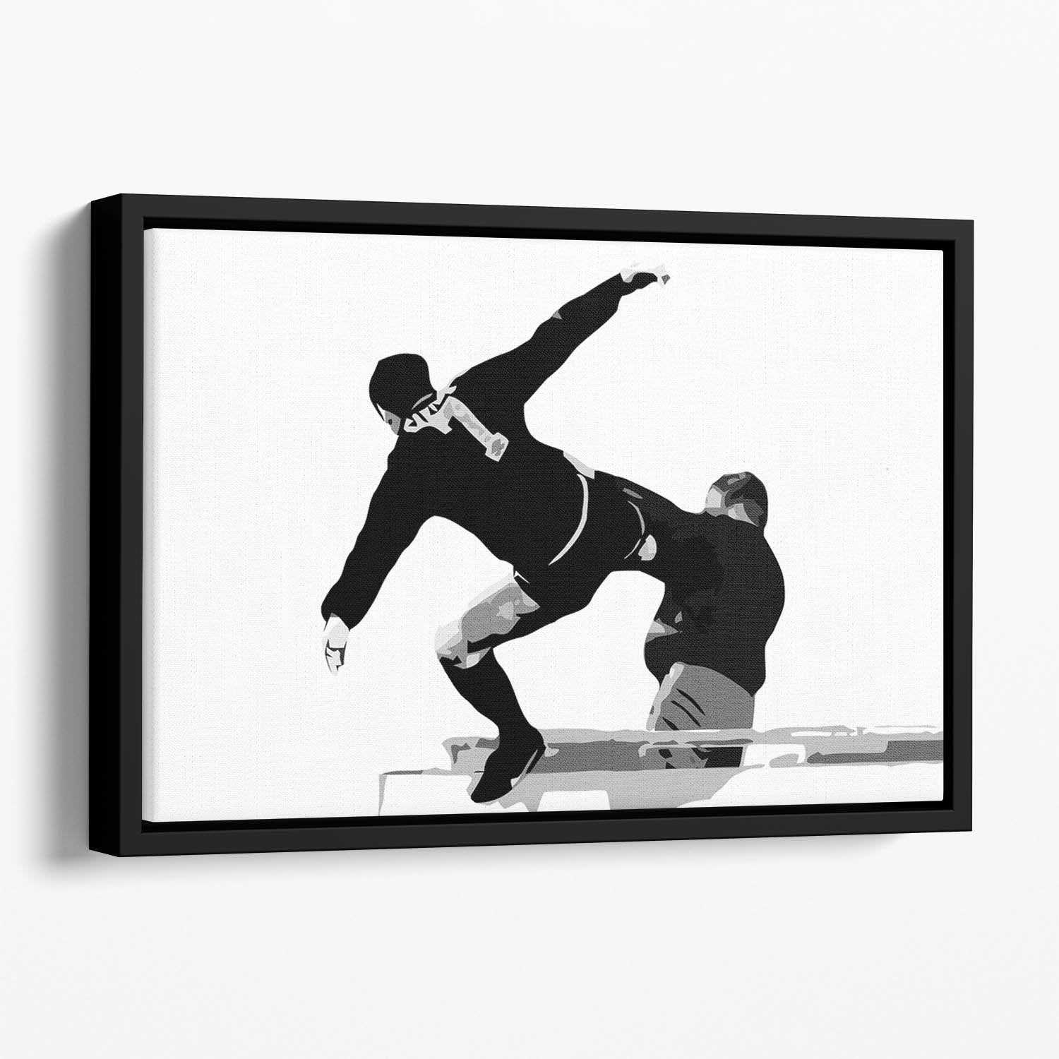 Eric Cantona Kick Floating Framed Canvas