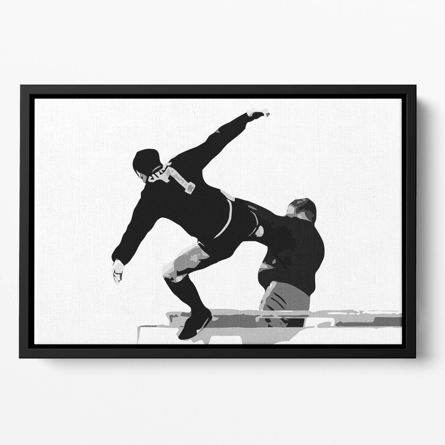 Eric Cantona Kick Floating Framed Canvas