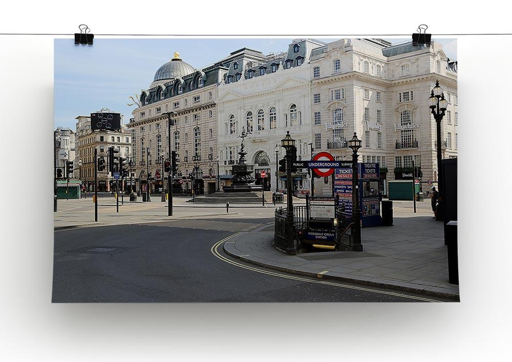Eros Piccadilly Circus London under Lockdown 2020 Canvas Print or Poster