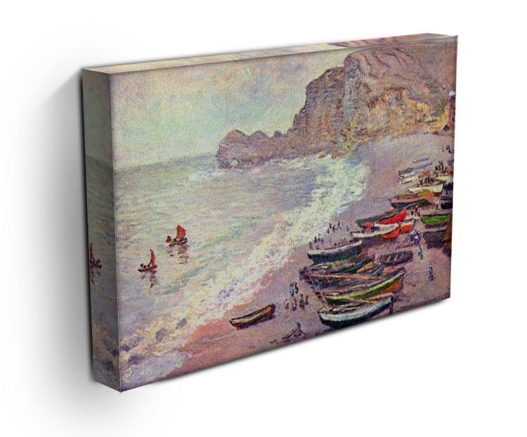 Etretat the beach and La Porte d'Amont by Monet Canvas Print & Poster - Canvas Art Rocks - 3