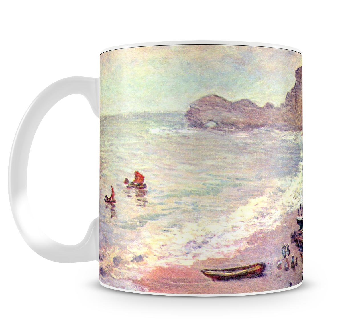 Etretat the beach and La Porte d'Amont by Monet Mug - Canvas Art Rocks - 4