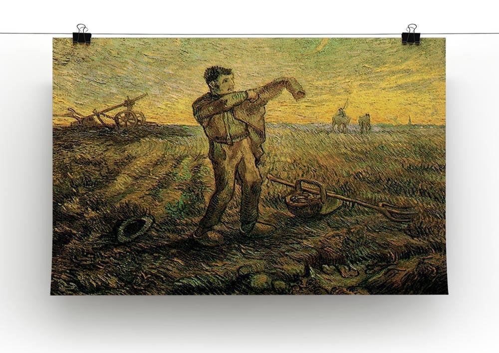 Evening The End of the Day after Millet by Van Gogh Canvas Print & Poster - Canvas Art Rocks - 2