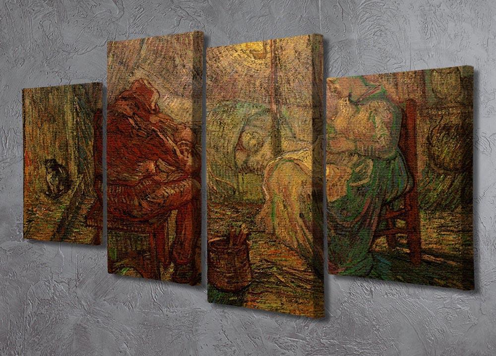 Evening The Watch after Millet by Van Gogh 4 Split Panel Canvas - Canvas Art Rocks - 2