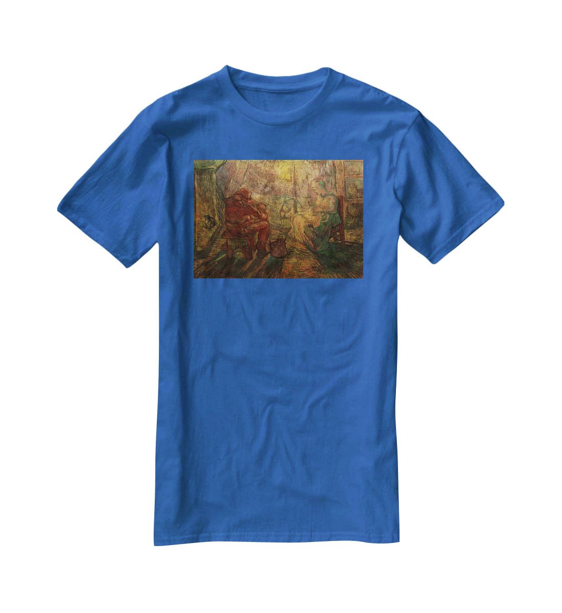 Evening The Watch after Millet by Van Gogh T-Shirt - Canvas Art Rocks - 2