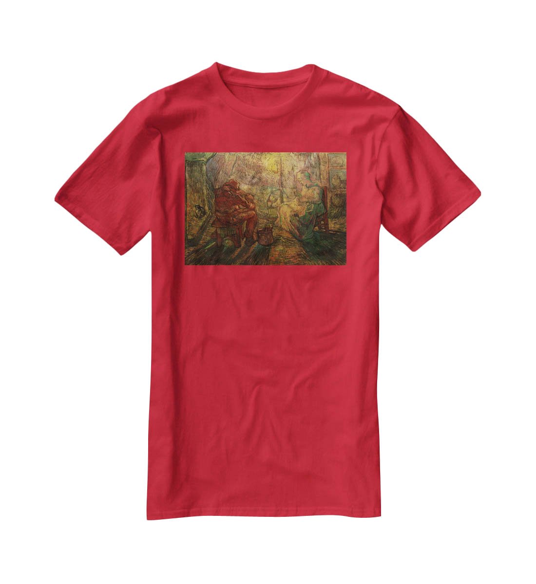 Evening The Watch after Millet by Van Gogh T-Shirt - Canvas Art Rocks - 4