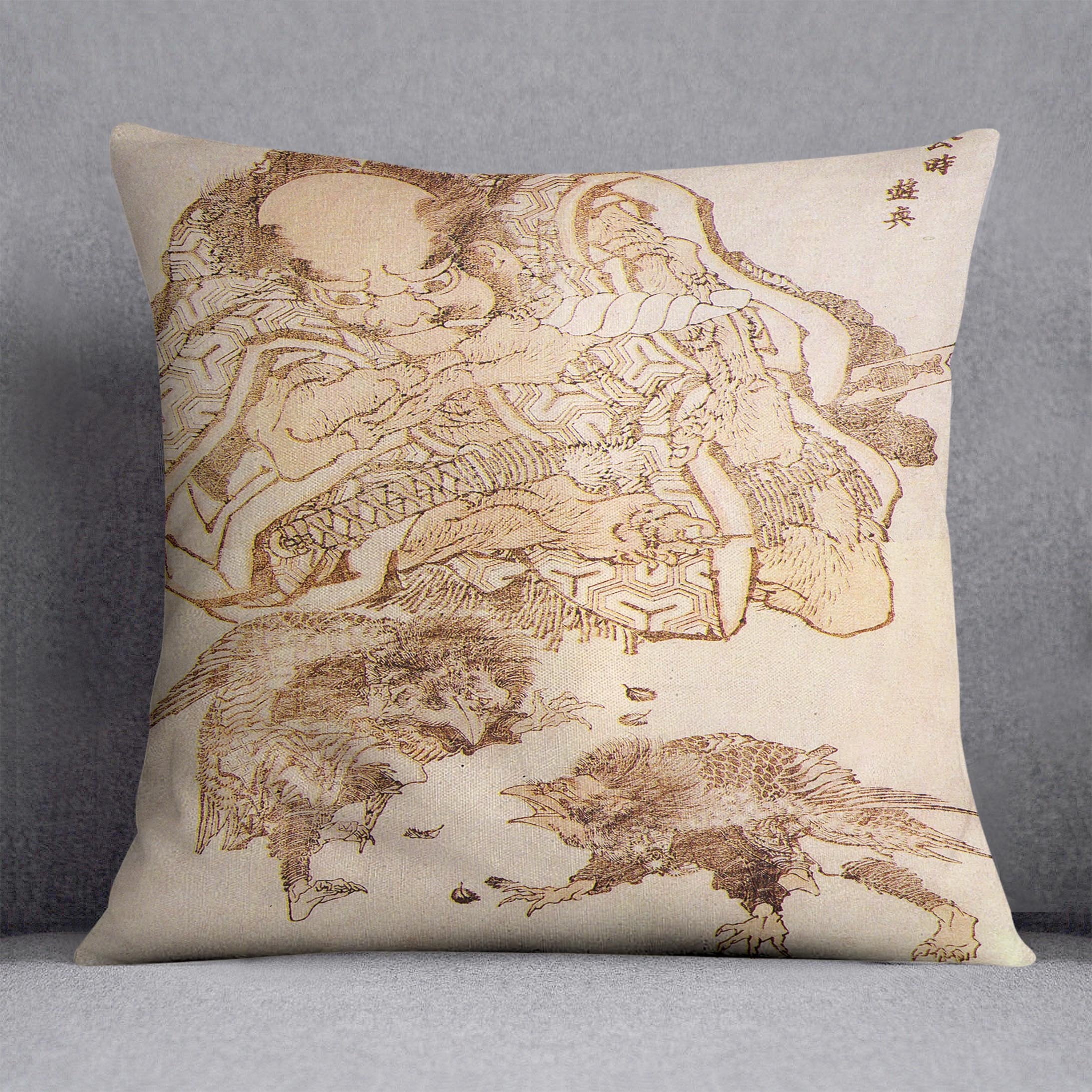 Exodus by Hokusai Throw Pillow
