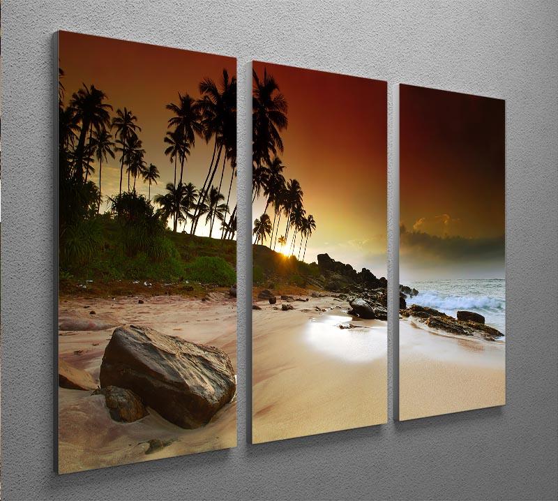 Extremely beautiful vivid sunrise 3 Split Panel Canvas Print - Canvas Art Rocks - 2
