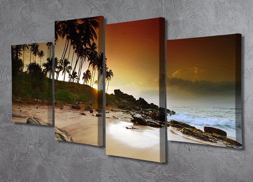Extremely beautiful vivid sunrise 4 Split Panel Canvas - Canvas Art Rocks - 2
